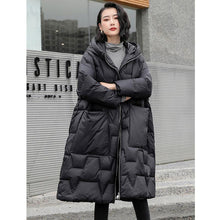 Load image into Gallery viewer, Winter Women Hooded Loose Thick Warm 90% White Duck Down Long Parkas Casual Female Zipper Pocket Down Coat Snow Outwear
