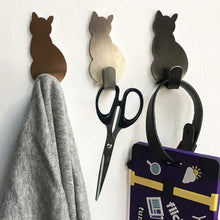 Load image into Gallery viewer, 2pcs Self Adhesive Hooks Cat Pattern Storage Holder for Bathroom Kitchen Hanger Stick on Wall Hanging Door Clothes Towel Racks
