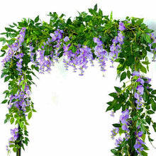 Load image into Gallery viewer, 2x 7FT Artificial Wisteria Vine Garland Plants Foliage Trailing Flower flowers Outdoor home office hotel decor
