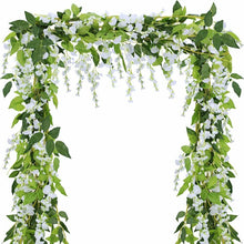 Load image into Gallery viewer, 2x 7FT Artificial Wisteria Vine Garland Plants Foliage Trailing Flower flowers Outdoor home office hotel decor
