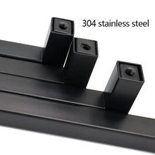 Load image into Gallery viewer, Doorknob 3-15Inch Black Cabinet Handles Stainless Steel Square Closet Drawer Cupboard Pulls Bathroom Door Knobs Furniture Kitchen Handle
