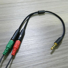 Load image into Gallery viewer, 3.5mm Headset Adapter Headphone Mic Y Splitter Cable 3.5mm AUX Stereo Male to 2 Female Separate Audio Microphone Plugs
