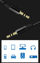 Load image into Gallery viewer, 3.5mm Jack Audio Extension Cable Gold Plated 3.5 mm Male to 3.5mm Male Aux Cable for Car Xiaomi Headphone Speaker Auxiliary
