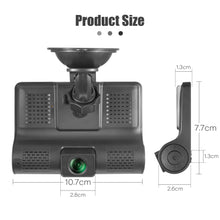 Load image into Gallery viewer, 3 Cameras Lens 4.0In Car DVR Dash Cam HD Dash Camera Dual Lens Video Recorder 1080P Black Box Cycle Dashcam Mirror
