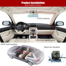 Load image into Gallery viewer, 3 Cameras Lens 4.0In Car DVR Dash Cam HD Dash Camera Dual Lens Video Recorder 1080P Black Box Cycle Dashcam Mirror
