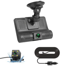 Load image into Gallery viewer, 3 Cameras Lens 4.0In Car DVR Dash Cam HD Dash Camera Dual Lens Video Recorder 1080P Black Box Cycle Dashcam Mirror
