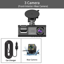 Load image into Gallery viewer, Car DVR HD 1080P 3-Lens Inside Vehicle Dash CamThree Way Camera DVRs Recorder Video Registrator Dashcam Camcorder
