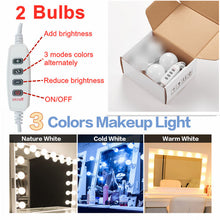 Load image into Gallery viewer, 3 Colors LED Makeup Mirror Light Bulb  Vanity Lights Dimmable Wall Mirror Lamp 2,4,6,10,12 Bulbs Kit for Dressing Room
