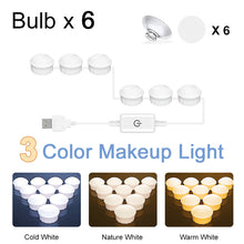 Load image into Gallery viewer, 3 Colors Makeup Mirror Lamp Led Professional Touch Dimming Dressing Table Vanity Lamp USB Bulb  Make Up Mirror Lights
