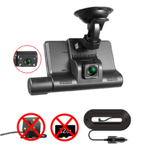 Load image into Gallery viewer, 3 Lens Touch Screen Car Video Recorder 4 In Dash Cam Blcak Box IPS 1080P HD Car Mirror Recorder DVR Dash Camera Cars Camcorder
