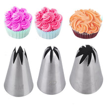 Load image into Gallery viewer, 3pcs/set Rose Pastry Nozzles Cake Decorating Tools Flower Icing Piping Nozzle Cream Cupcake Tips Baking Accessories
