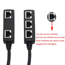 Load image into Gallery viewer, 3 in 1 RJ45 Splitter LAN Ethernet Network RJ45 Connector Extender Adapter Cable for Networking Extension 1 Male to 2/3 Female

