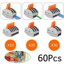 Load image into Gallery viewer, 30/60pcs Electrical Connectors Wire Block Clamp Terminal Cable Reusable Terminals For Wires Housing For Electronics
