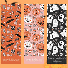 Load image into Gallery viewer, 30-90pcs 9*3CM Happy Halloween Stickers Pumpkin Witch Skull Sealing Labels Scrapbooking for Holiday Gift Package Decor Sticker
