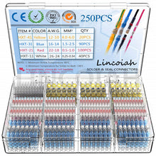 Load image into Gallery viewer, 300/200/100Pcs Gemengde Krimpkous Connect Terminals Waterdichte Soldeer Mouw Buis Elektrische Draad Geïsoleerde Butt Connectors kit
