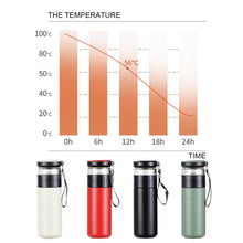 Load image into Gallery viewer, 300/500ml Creative Insulated Cup with Filter Tea Maker Stainless Steel Thermos Bottle with Glass Infuser Separates Tea and Water
