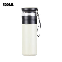 Load image into Gallery viewer, 300/500ml Creative Insulated Cup with Filter Tea Maker Stainless Steel Thermos Bottle with Glass Infuser Separates Tea and Water
