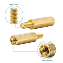 Load image into Gallery viewer, 300pcs/set M3 Male Female Hex Brass Spacer Assortment Kit hexagon gold pcb standoff Pillar motherboard standoff Screws
