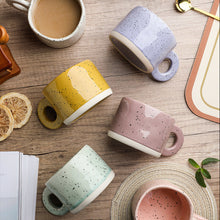 Load image into Gallery viewer, 300ml Ceramic Mug Ring Handl Coffee Milk Modern Print Porcelain Mug Handmade Ceramic Hot Chocolate Cup Couple Handgrip Cups
