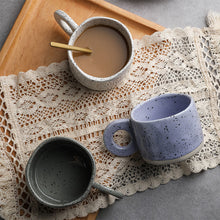 Load image into Gallery viewer, 300ml Ceramic Mug Ring Handl Coffee Milk Modern Print Porcelain Mug Handmade Ceramic Hot Chocolate Cup Couple Handgrip Cups
