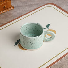 Load image into Gallery viewer, 300ml Ceramic Mug Ring Handl Coffee Milk Modern Print Porcelain Mug Handmade Ceramic Hot Chocolate Cup Couple Handgrip Cups

