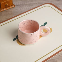 Load image into Gallery viewer, 300ml Ceramic Mug Ring Handl Coffee Milk Modern Print Porcelain Mug Handmade Ceramic Hot Chocolate Cup Couple Handgrip Cups
