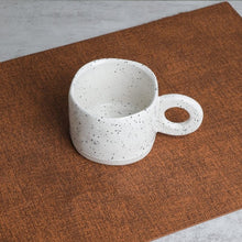 Load image into Gallery viewer, 300ml Ceramic Mug Ring Handl Coffee Milk Modern Print Porcelain Mug Handmade Ceramic Hot Chocolate Cup Couple Handgrip Cups
