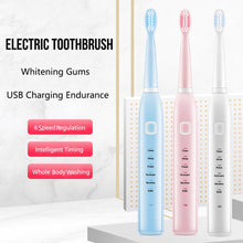 Load image into Gallery viewer, Joliannss Electric Toothbrush, USB Waterproof Rechargeable Toothbrush for Adults, 6 Modes
