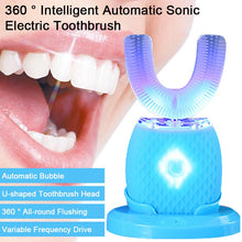 Load image into Gallery viewer, Intelligent Automatic Sonic 360 U-shaped Three-mode Toothbrush USB Rechargeable Electric Toothbrush
