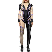 Load image into Gallery viewer, Womens 3D Skull Bone Frame Jumpsuit Long Sleeve Bodysuit Fancy Dress Halloween Cosplay Costume
