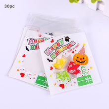 Load image into Gallery viewer, 30pc Halloween Gift Bags Cookies Candy Transparent Bags Ghost Festival Kids Gifts Snacks Pack Bag Happy Halloween Party Supplies
