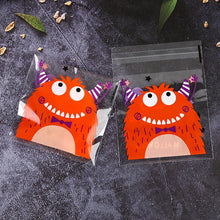 Load image into Gallery viewer, 30Pcs Halloween Transparante Monster Snoep Zak Pompoen Ghost Biscuit Sneeuw Zak Kids Happy Halloween Party Truc Of Behandelen Gift tas
