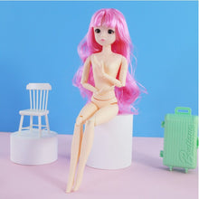 Load image into Gallery viewer, 30cm Blue Eyes 1/6 BJD Dolls Ball Joint Doll with 3D Eyes Purple/ Gray Hair Female Naked Body Dolls Toy for Girls Fashion Doll
