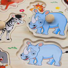 Load image into Gallery viewer, Kid Early educational toys baby hand grasp wooden puzzle toy alphabet and digit learning education child wood jigsaw toy 30cm
