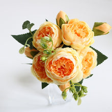 Load image into Gallery viewer, 30cm Rose Pink Silk Peony Artificial Flowers Bouquet Fake Flowers for Home Wedding Decoration indoor
