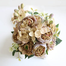 Load image into Gallery viewer, 30cm Rose Pink Silk Peony Artificial Flowers Bouquet Fake Flowers for Home Wedding Decoration indoor
