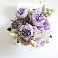 Load image into Gallery viewer, 30cm Rose Pink Silk Peony Artificial Flowers Bouquet Fake Flowers for Home Wedding Decoration indoor
