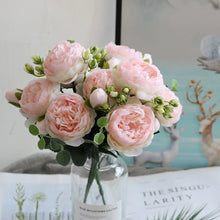 Load image into Gallery viewer, 30cm Rose Pink Silk Peony Artificial Flowers Bouquet Fake Flowers for Home Wedding Decoration indoor

