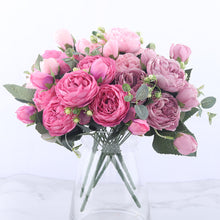 Load image into Gallery viewer, 30cm Rose Pink Silk Peony Artificial Flowers for Home Wedding Decoration indoor
