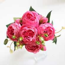 Load image into Gallery viewer, 30cm Rose Pink Silk Peony Artificial Flowers for Home Wedding Decoration
