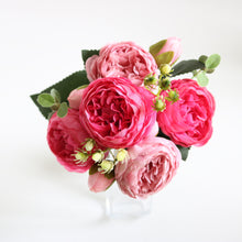 Load image into Gallery viewer, 30cm Rose Pink Silk Peony Artificial Flowers for Home Wedding Decoration
