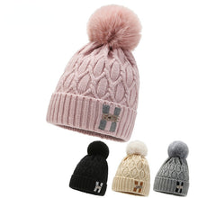 Load image into Gallery viewer, Face-Looking Primary School Student Hat Female 2023 Winter New Korean Fashion Knitted Hat Cycling Sleeve Cap Wool Hat
