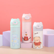 Load image into Gallery viewer, 320/420ML Cute Kids Stainless steel Water Bottle Vacuum Flacks Thermos With Straw Coffee mug Vacuum Bottle Thermocup
