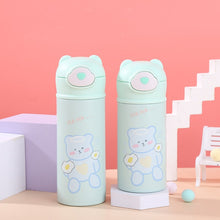 Load image into Gallery viewer, 320/420ML Cute Kids Stainless steel Water Bottle Vacuum Flacks Thermos With Straw Coffee mug Vacuum Bottle Thermocup
