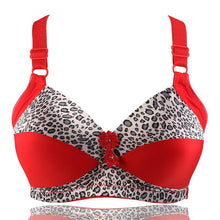 Load image into Gallery viewer, Women's Plus Size Bra Leopard Print Wire Free Bras Ajusted Brassiere Thin Cup Underwear
