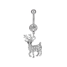 Load image into Gallery viewer, Creative Style Quality Diamond-Embedded Fixed Navel Nail Navel Ring
