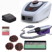Load image into Gallery viewer, 32W 35000RPM Nail Drill Machine Set With Sanding Band Professional Milling Manicure Machine Set Kit With Nail drill Bit Set Kit
