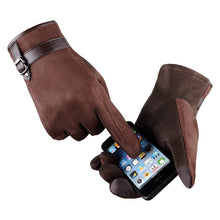 Load image into Gallery viewer, New Cashmere Non-Inverted Velvet Touch Screen Gloves Men's Driving Korean Casual Cotton Gloves
