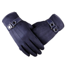 Load image into Gallery viewer, Suede Non-Inverted Velvet Touch Screen Gloves Warm Cycling and Driving Korean Casual Cotton Gloves
