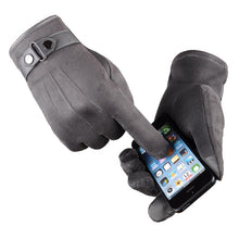 Load image into Gallery viewer, Suede Non-Inverted Velvet Touch Screen Gloves Warm Cycling and Driving Korean Casual Cotton Gloves
